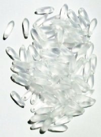 100 3x11mm Matte Transparent Crystal Dagger Beads